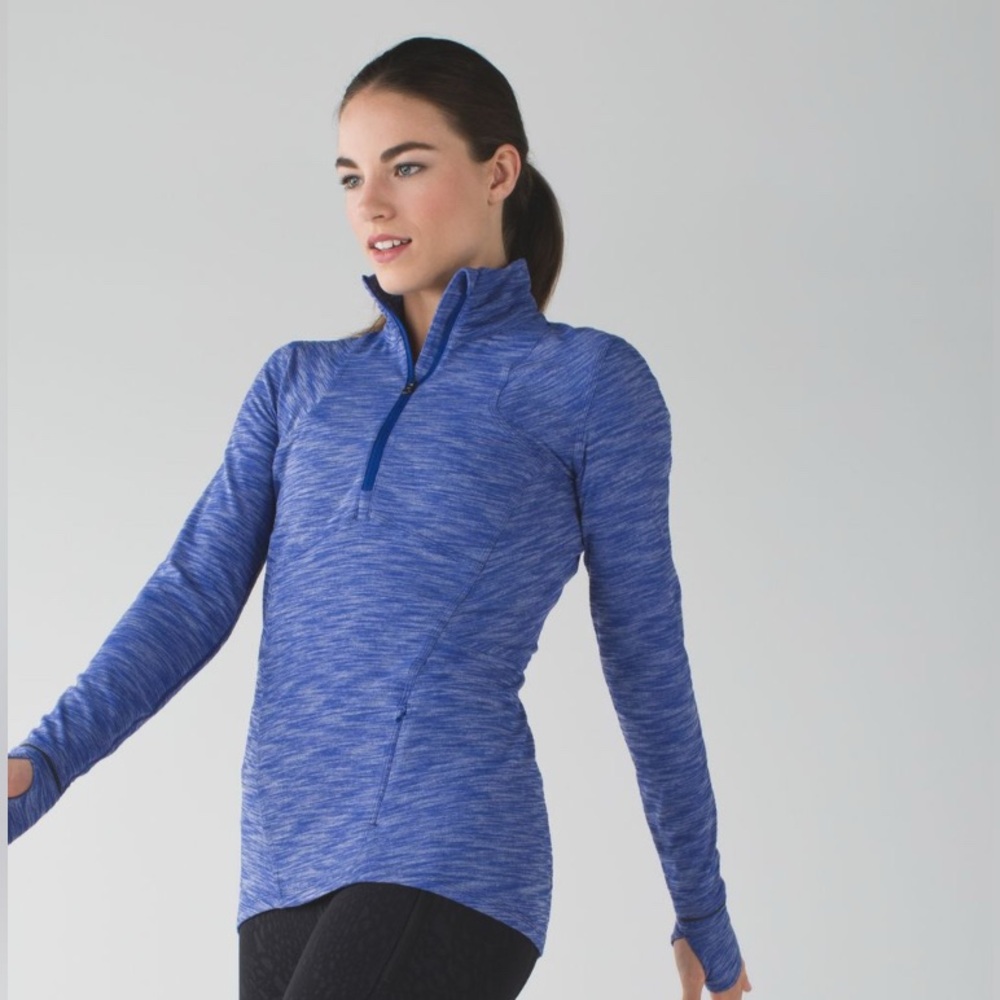 Lululemon Kanto Catch Me 1/2 Zip in Heathered Sapphire Blue Size 6 - Picture 3 of 16